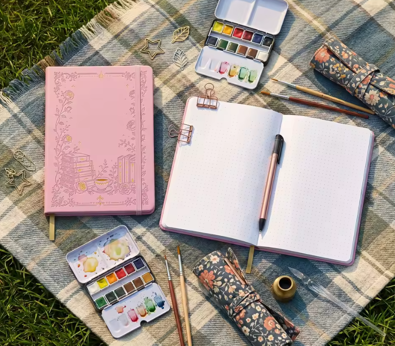 Caderno Pontilhado A5 Enchanted Garden – Capa Dura ✨🌙