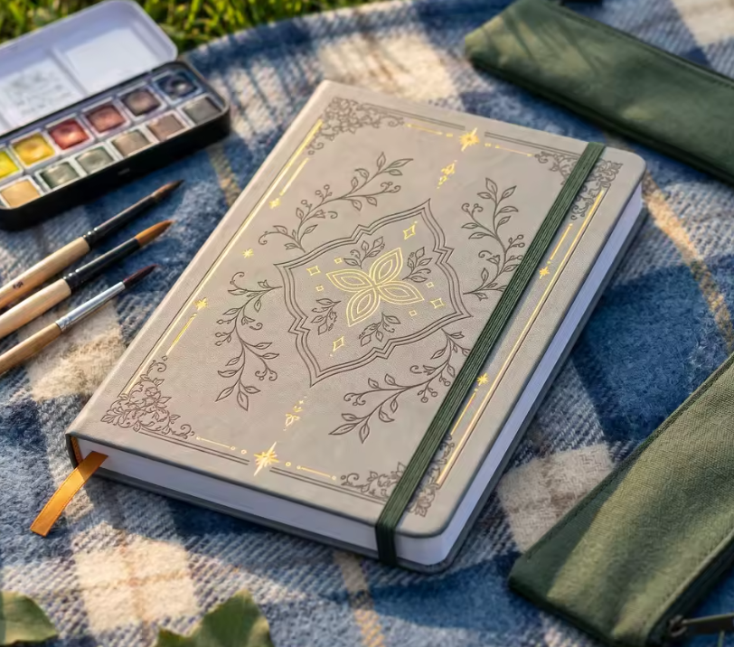 Journal A5 Pontilhado Botanical Gold 🌿✨