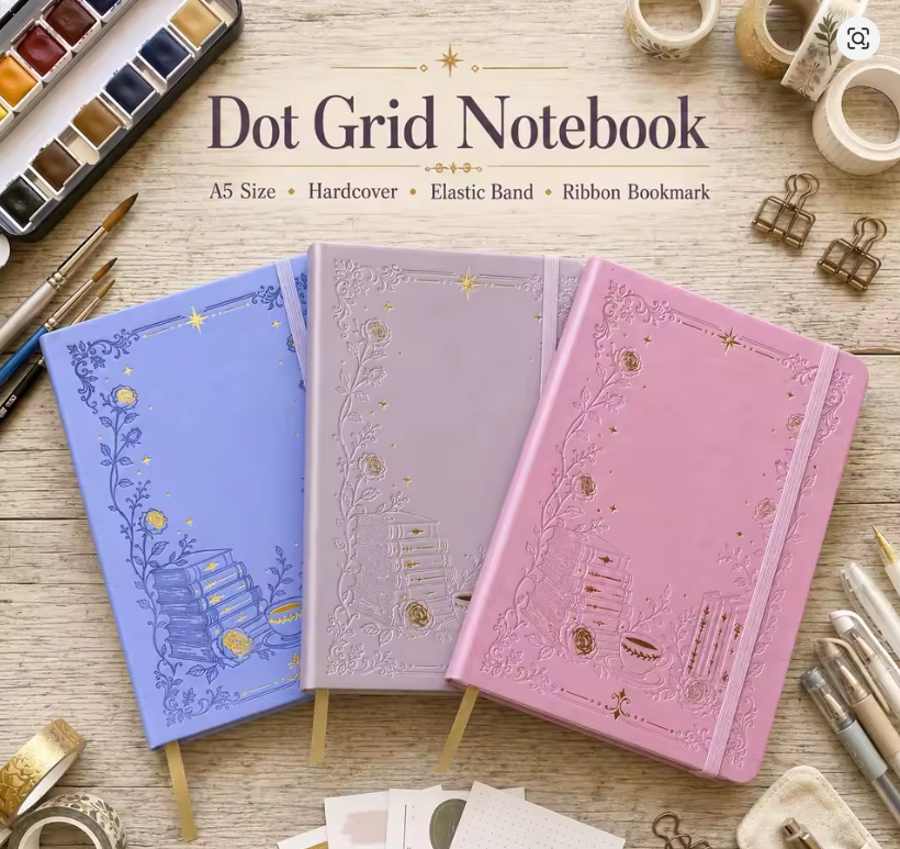 Caderno Pontilhado A5 Enchanted Garden – Capa Dura ✨🌙