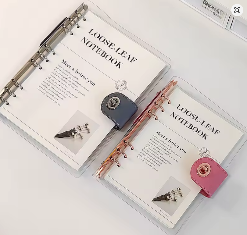 Caderno Fichário A5/B5 com Folhas Removíveis e Capa Transparente 📖✨