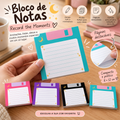 Kit 4 Blocos de Notas Adesivas Disquete Retrô