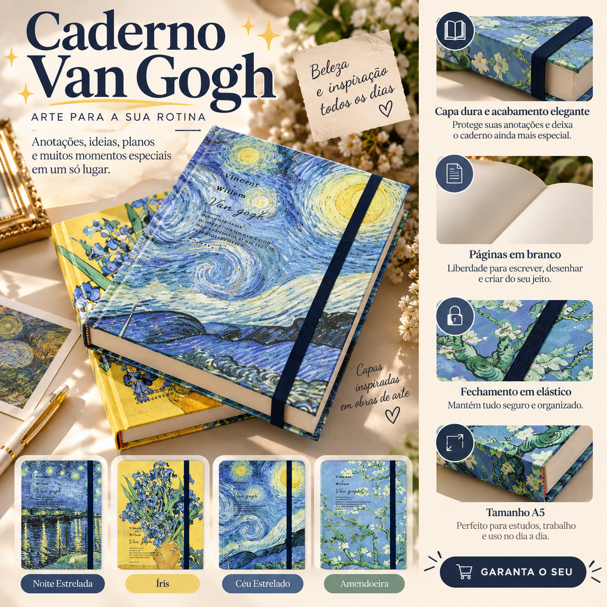 Sketchbook A5 Van Gogh – Capa Dura