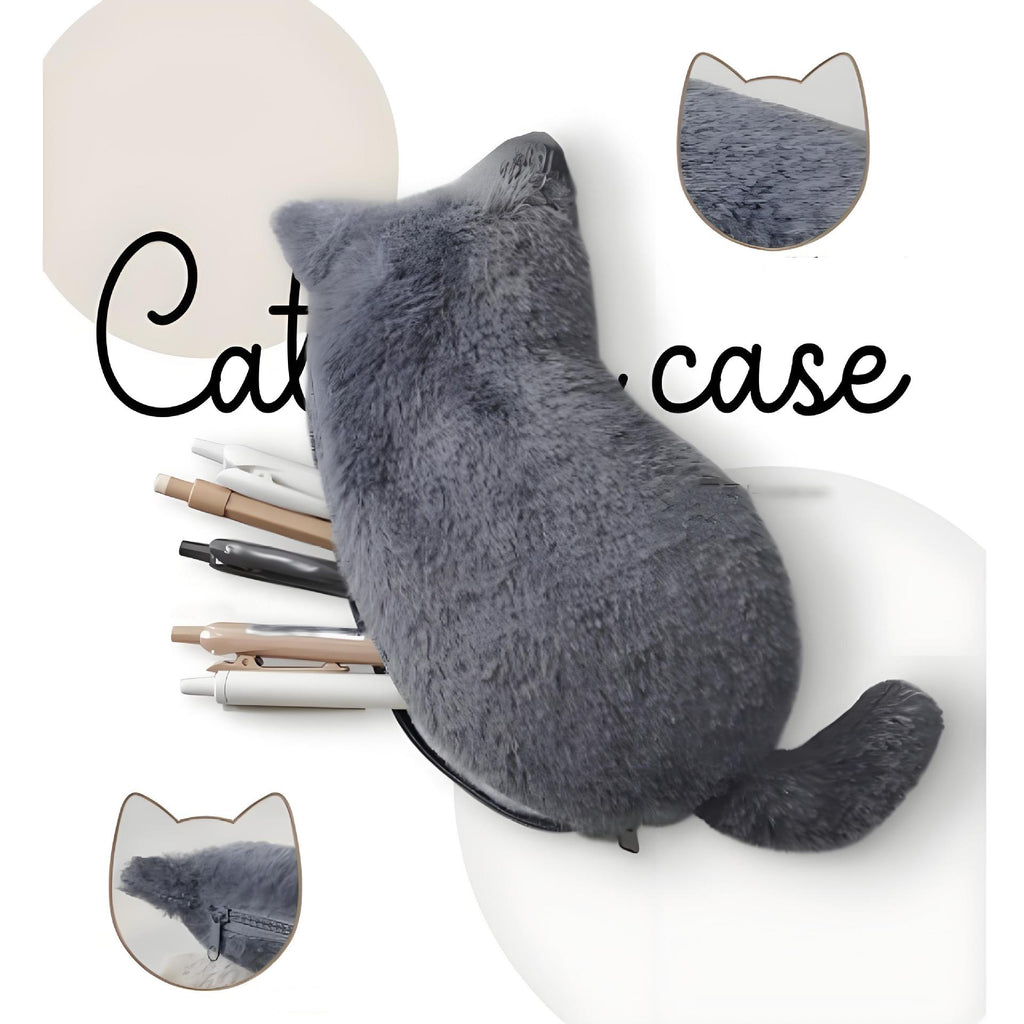 Estojo de Pelúcia Gatinho Kawaii 🐈‍⬛✨