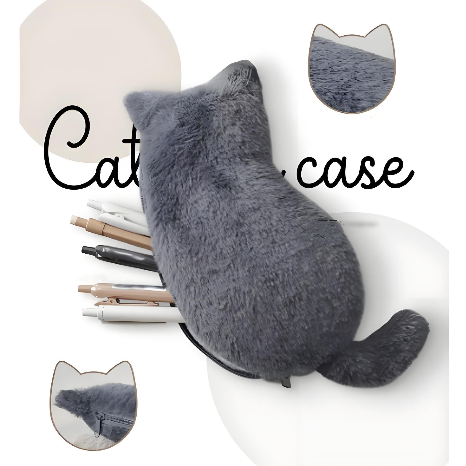 Estojo de Pelúcia Gatinho Kawaii 🐈‍⬛✨
