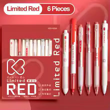 Kit 6 Canetas Vermelhas para Estudos & Anotações ❤️🖊️