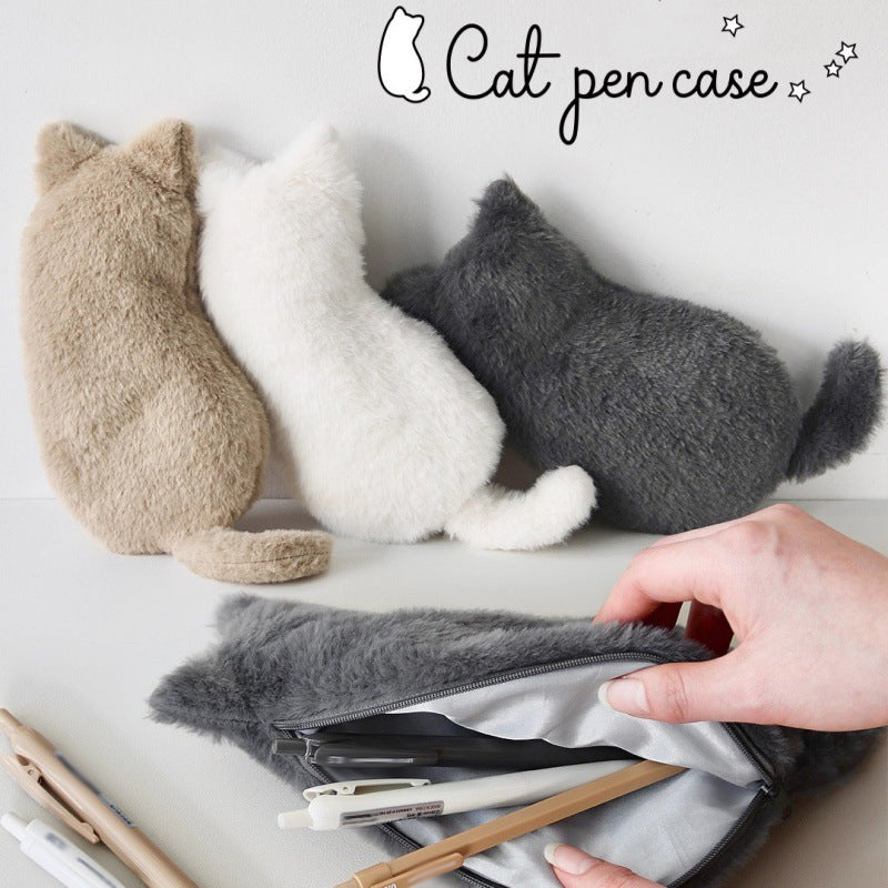 Estojo de Pelúcia Gatinho Kawaii 🐈‍⬛✨