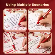 Kit 6 Canetas Vermelhas para Estudos & Anotações ❤️🖊️